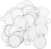 KALLORY 60pcs Blank Round Paper Key Tags with Rings for Home Travel Office Writable Surface for Labeling of Luggage Keys Jewelry Efficient Organization and Secure Identification