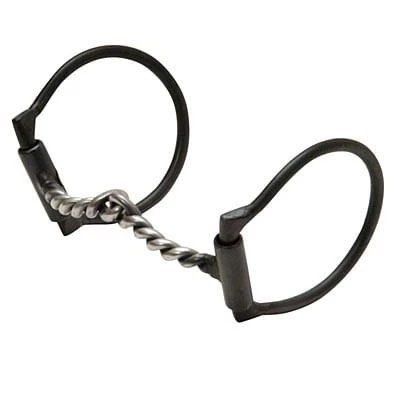 Black Steel Offset Dee Bit - Twisted Snaffle Mouth