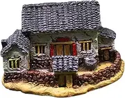 Ciieeo Thatched House Model Vintage Decor Mini House Decor Fairy Houses for Outside Miniature Fairy Garden Small House Mini Things Scene Accessories House Craft Tiny Houses for Sale Resin