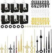 ZHAO 6pcs High Torque Quartz Clock Movement Mechanism Replacement Clock Numerals Kit with 6 Different Pairs of Hands Clock for DIY Wall Clock Handicrafts Repair Clock Parts 21.5mm