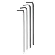 4pcs Ball End Hex Key Wrench 2.5mm L-Shape Extra Long Arm Metric Wrenches Black