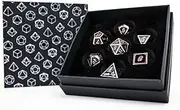 LPG Dice Set - Metal RPG Serif Black/Brass