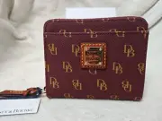 Dooney & Bourke Gretta Small Zip Around Wallet Clutch Bordeaux Color
