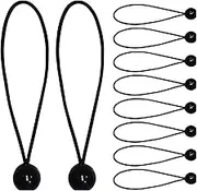 10 Pack Black Ball Bungee Cords,Tarp Ball Bungee Cords,Heavy Duty Outdoor Bungee Cord with Balls for Camping,Shelter,Cargo,Tent Poles with UV Resistant (6inch)
