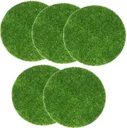 Kisangel 5pcs Artificial Moss for Crafts Indoor Plants Realistic Fake Grass Mat DIY Decorative Moss Lawn Micro Landscape Decoration
