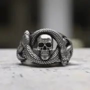 Snake Skull Ring 925 Sterling Silver | Handcrafted Serpent Coil Gothic Jewelry