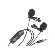 Boya BY-M1DM Dual Lavalier Microphone Lapel 3.5mm For Smartphones DSLR