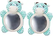 EXAOMBLE 2pcs Backseat Mirror Durable Rear View Mirror for Rear Facing Optimal Viewing Safety Accessory for Car Interior Cute Deer Design
