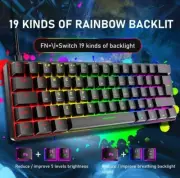 60% Gaming Keyboard and Mouse Combo Small Mini RGB Backlight Mechanical For PC