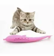Cat Artificial fish Toothbrush Catnip Chew Interactive Dental Clean Teeth Toy Z2