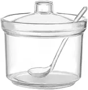 Mozacona Clean Acrylic Sugar Bowl Spice Jar Spice Storage Pot with Lid and Spoon