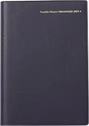 Franklin Planner Organizer, One Page Per Day PVC, Begins April 2025, B6, Black 86490