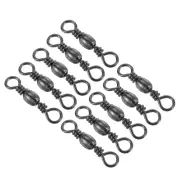 Fishing Barrel Swivels, 50Pcs 55LBS Stainless Steel Solid Ring Tackle, Black