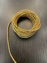 OLD GOLD - METALLIC GOLD 3MM Twist Cord 2-PLY Trim Polyester (4 YARDS)