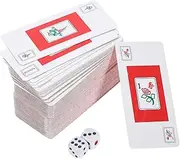 JOINPAYA Poker Mahjong Card Set 2 Pack Portable Mahjong Cards Game Dice for Family Friends