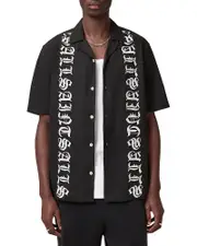 Allsaints Scripture Relaxed Fit Camp Shirt