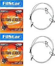 PRO FILSTAR Tungsten Leader Pike Set 2 x 2 Pieces - Fishing Leaders with Swivels - Spin Fishing - Fishing Leaders Sport Set - Fishing Set - Fishing Accessories - Spin Fishing
