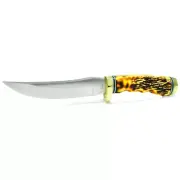 Schrade Uncle Henry 153UH Golden Spike 5 Inch Fixed Blade Knife with Leather She