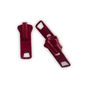YKK #10 Vislon, Double; Metal Zipper Pull - Red; Pack of 10