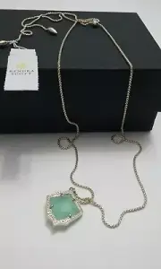 Kendra Scott Kacey Gold Chalcedony Pendant Necklace NWT