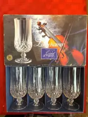 Cristal d’Arques France “LONGCHAMP” 11.75oz Set of 4 Iced Tea Goblets NEW In Box