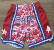 A Bathing Ape BAPE Pink Camo Red Mesh Basketball Authentic Shorts Japan Medium