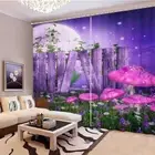 A Dreamy Purple Garden 3D Blockout Photo Print Curtain Fabric Curtains Window