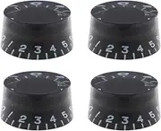 SING F LTD 4pcs Guitar Tone Control Knobs Acrylic Volume Control Knobs 6mm Diameter Shaft Speed Tone Knob for Electric Guitars Bass Replacement Part Black