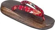 [GHYUB] Womens Mens Japanese Sandals Flip-flops Wooden Traditional Kimono Geta Sandals Clogs,Chinese Oriental Summer Flip Flops Flats Women Outdoor Sandals Beach Shoes Non-Slip Sandals