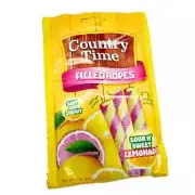 Country Time 3 oz. SOUR N SWEET LEMONADE Filled Ropes Soft & Chewy Candy BB 3/26