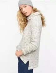 J. Crew Vintage Fleece Pullover Sweatshirt Women’s Turtleneck High Low L NWT