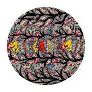 Ceramic Madhubani Print Rare Handcrafted Wall Art Plate With Stand 10 Inches