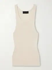 [Nili Lotan] Nili Lotan - Selah Ribbed Silk-jersey Tank - Ivory - small small Ivory