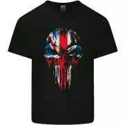 Union Jack Flag Skull Gym MMA Biker Britain Kids T-Shirt Childrens