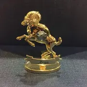Gold Plated Zodiac Figurine W/Crystal - Aries, Capricorn, Scorpio, Taurus + More