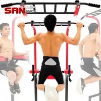 在飛比找森森購物網優惠-SAN SPORTS 多把位!!室內單槓雙槓架+伏地挺身器