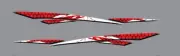 1.2m red , black , white Vehicle stripe decal boat, car , ute, truck, trailer