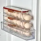 Food-grade Egg Container Easy Clean Tray Transparent Stackable Fridge Organizer