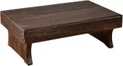 Wood Step Stool, Portable Rectangle Bed Stool, Small Step Ladder for Kitchen & Bathroom, Foot Rest Stool Under Desk, Large Surface, Strong and Durable for Kids, Adults and Elders