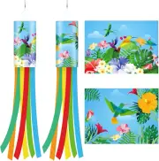 Flutesan 2 Pieces Hummingbird Windsock 40 Inch Twin Hummingbird Windsock for Han