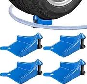 Dreyoo 4 Pcs Car Hose Guide, Tire Hose Roller for Car Washing, Detailing Tire Hose Guide Preventing Pressure Washer Hose Stuck Under The Tires, Blue Car Plastic Wash Tool to Avoid Snagging