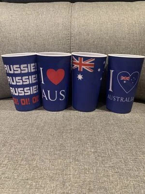 4 I Love Australia-Aussie Aussie Aussie-Lenticular Drinking Tumblers/cups New