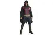 Batman Mens Robin Hooded Costume (Red/Black) (XL)