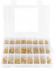 YDuupxe 1200pcs 24 Values 50V 10pF-10uF Monolithic Ceramic Capacitor Assorted Kit with Storage Box