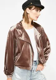 Babe Alert Velvet Moto Jacket