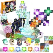 150 PCS Magnetic Blocks Building Toys, Magnetic Building Blocks with Light, Princess & Knight Theme with Flash Cubes, STEM Sensory Stacking Build Mine Set for Boys & Girls Age 3+