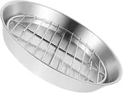 1Set Stainless Steel Baking Tray with Mesh Rack Multi Function Roasting Pan for Grilling Meat Fish and Vegetables Durable Easy Clean High Temperature Resistant