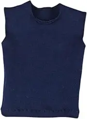 Generic Men's Sleeveless T-Shirt Vest Outfits Short Sleeve Doll Clothes Mini for 12 Inch Action Figure Accessories , Blue