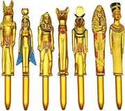 Lopenle 5PCS Novelty Egyptian Pharaoh Pens Egypt Pens Creative Retractable Ballpoint Pen 0.5mm Blue Ink For Kids Adults School Home Office Stationery Store…