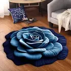 Non Slip Floor Mat Minimalist Decor Rug 3d Floral Plush with Non-slip Absorbent